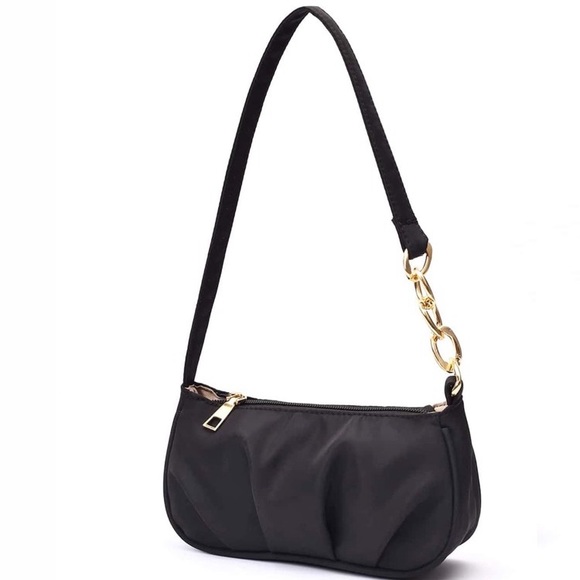 MINI NYLON RUCHED DESIGN BAGUETTE SHOULDER BAG - Picture 4 of 6